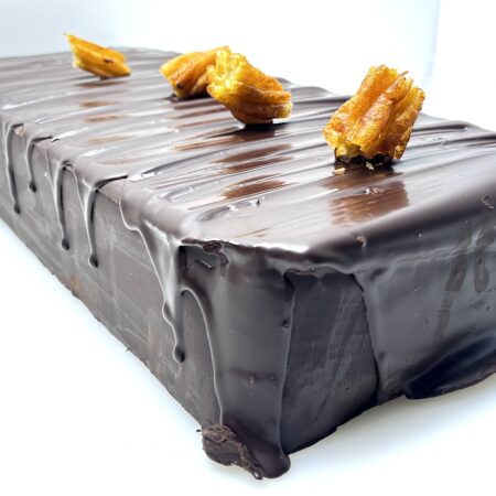 TURRON DE CHURROS CON CHOCOLATE. HECHO A MANO.  75% CACAO.