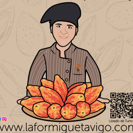 TURRON TRUFADO BLANCO DE AGUARDIENTE DE HIERVAS GALLEGO ,HECHO A MANO.